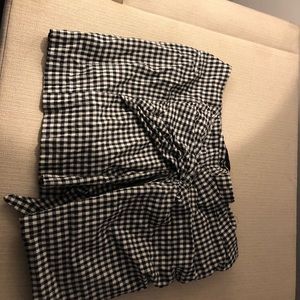 zara gingham skort